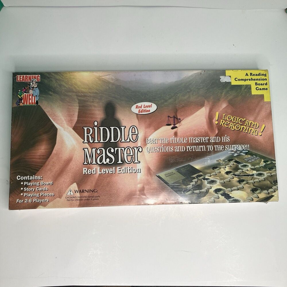 Learning Well Riddle Master Reading Comprehension Board Game Red Level Brand New